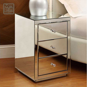 Bedroom Group <span class=keywords><strong>Mirrored</strong></span> Furniture <span class=keywords><strong>Dresser</strong></span> Tall Boy 7 Drawers Chest Night StandためHomeまたはHotel - Product Image 5