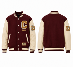 Veste universitaire personnalisée avec patch en chenille, manteau de style varsity, mélange de laine, manches en cuir PU, boutons-pression, vêtements d'équipe pour hommes - Product Image 3