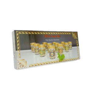 Verres à thé marocains portables en <span class=keywords><strong>verre</strong></span> sodocalcique, lot de 6/12, haute valeur esthétique, style Moyen-Orient arabe, avec emballage en boîte colorée - Product Image 5