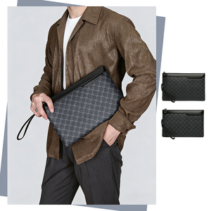 Borsa da <span class=keywords><strong>Uomo</strong></span> alla Moda, Portafoglio di Lusso di Alta Qualità, <span class=keywords><strong>Pochette</strong></span> da <span class=keywords><strong>Uomo</strong></span> per Affari con Cinturino da Polso Rimovibile <span class=keywords><strong>in</strong></span> PU Impermeabile e Resistente - Product Image 1