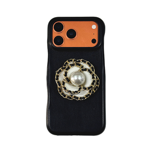 Custodia per <span class=keywords><strong>telefono</strong></span> in pelle di lusso personalizzata con fiore di camelia e supporto per <span class=keywords><strong>telefono</strong></span>, per iPhone 12-17 Pro Max, con Pop Socket a fiore personalizzato - Product Image 3