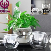 Décoration de table pour mariage, bureau, maison, vase à fleurs en verre, aquarium, aquarium, forme ronde et claire, petit bol à poissons