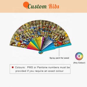 High Quality Eco-Friendly Fabric <b>Folding</b> <b>Hand</b> <b>Fan</b> Custom Printed Wooden <b>Hand</b> <b>Fans</b> - Product Image 4