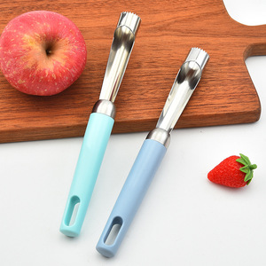 Stainless Steel Fruit Corer Apple Core Remover Handheld Blue Green Handle 1 Piece For Kitchen Use - Product Image 2