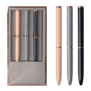 High Quality Custom Custom Logo Metal Ballpoint <b>Pens</b> 1.0mm Black Ink Luxury Gift Set for Business School Promotional Use - Product Image 1