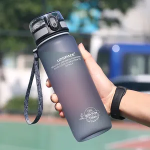 Leakproof BPA Free Plastic cup plastic water bottle with time maker