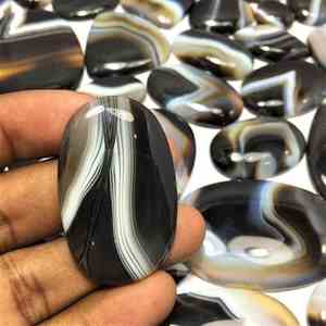 100% Agate à bandes naturelles de haute qualité Lot de pierres précieuses taillées en poire Merveilleuses pierres précieuses en vrac légères de haute qualité Vente en gros Options OEM - Product Image 4