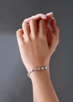 Bracelets et joncs en diamant de laboratoire cultivé en or massif 18 carats de forme fantaisie multi-formes 1 ct D blanc