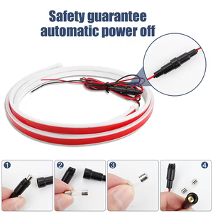12V LED quét bắt đầu mui xe Đèn trang trí phổ xe ban ngày Chạy ánh sáng DRL năng động tự động điều chỉnh dải đèn pha - Product Image 4