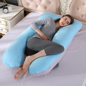 Oreiller en forme <span class=keywords><strong>de</strong></span> U pour femme enceinte avec <span class=keywords><strong>grand</strong></span> <span class=keywords><strong>coussin</strong></span> en coton PP et soutien lombaire lavable - Product Image 5