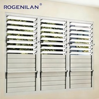 Fenêtres à persiennes en aluminium modernes Rogenilan, étanches, à double vitrage, extérieures, vitrées trempées, pour maisons