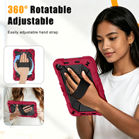 Funda Resistente a Impactos para Redmi Pad 2 de 9.7 Pulgadas con Correa de Mano Giratoria de 360 Grados y Soporte