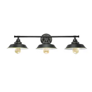 Vanité de salle de bains Lumière Industrielle Vintage Mat Tube Noir Applique Murale Luminaire Mode Simplicité à Base de Métal (3)