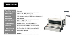 SG-WW2018 Hot Selling Double Wire Notebook <strong>Binding</strong> <strong>Machine</strong> Paper Calendar Hole Punching and Wire Binder 2 in 1 2:1 3:1 - Product Image 6