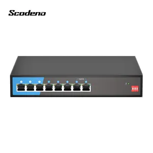 Interruptor PoE de fábrica ODM/OEM, 8 puertos, Gigabit, af/at, 250m, interruptores de larga distancia de escritorio