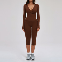 Nouveaux ensembles de vêtements de yoga tendance pour femmes, de haute qualité, respirants, yoga, danse, manches longues, taille haute, leggings de sport, ensembles de pantalons ajustés