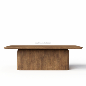 Sagelving Sang Trọng Hiện Đại Rắn Gỗ Sồi Hình Chữ Nhật Bàn Ăn Đặt Bệ Thiết Kế Cho Nhà Bếp Hoặc Phòng Khách Đồ Nội Thất - Product Image 1