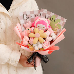 35cm Bonito Plush Bouquet Kuromi Cinnamoroll Sabão Flor De Pelúcia Flor Dia Dos Namorados Presente Plush Rosas Saint Valentin Plush Toy - Product Image 3