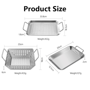 Accessoires de pique-nique haut de gamme, panier à <span class=keywords><strong>fruits</strong></span> et légumes carré en acier inoxydable, panier de barbecue pour barbecue en plein air - Product Image 2