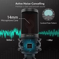 CMTECK Lightweight Metal USB Typ C Gaming Mikrofon Cardioid Polar Wired mit Pop Filter Mute Button & Podcast Laptop Stand