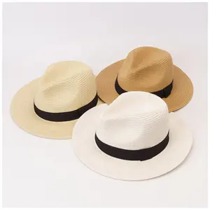 High Quality Multi Color Supplier Custom Summer Beach Plain Westend Fedora Straw Hats for Ladies