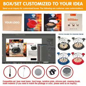 OEM ODM BPA Free <b>Chicken</b> <b>Shredder</b> Tool Heat Resistant Meat <b>Shredder</b> with Transparent Lid Wholesale Plastic Product - Product Image 2