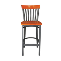 Tabouret de bar industriel en métal avec assise en bois, chaise de comptoir moderne pour bistrot, tabouret de bar vintage pour restaurant, mobilier de salle à manger pour café