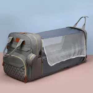 Yatak büyük kapasiteli anne sırt çantası ile su geçirmez bebek bezi çantası anne geri paketi nappy değiştirme çantası