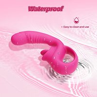 Dildo de Doble Cabeza de Alta Calidad con Acción de Lamido Realista y Funciones de Vibración para Estimulación Dual