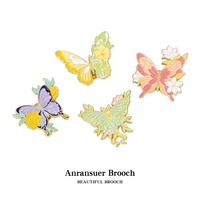 Broche Papillon Coloré en Alliage pour Femme, Style Niche Tendance, Plaqué Argent/Or, Épingle de Costume, Nouveauté 2026