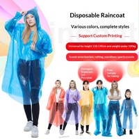 Poncho imperméable jetable de haute qualité, portable, pour adulte, une pièce, transparent, épaissi, protection intégrale contre les fortes pluies
