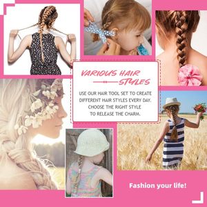 Juego de 5 piezas de cepillos para peinar, peine de cola de rata antiestático de plástico, cepillo para bordes, herramientas para trenzas francesas, juego de peines para el cabello - Product Image 3