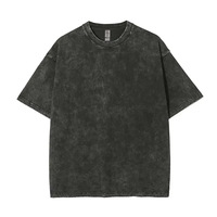 Kaos Batik Distressed 250g Lengan Pendek O-Neck Penyerap Keringat Model Snowflake Vintage Longgar Bahan Katun Murni