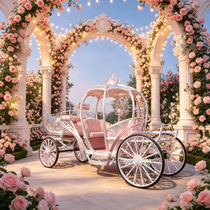 Chariot Citrouille de Cendrillon de Luxe Fait Main avec Ornements Vifs pour Exposition Commerciale Intérieure et Extérieure - Product Image 1