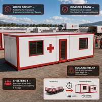 Abri d'urgence 20 pieds 40 pieds pour la réduction des catastrophes, logement temporaire à déploiement rapide, maison conteneur pliable