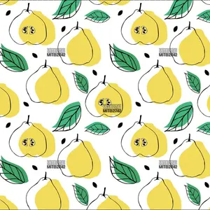 Desenhos de impressão têxtil nanyee: designs de pear frutas frescas