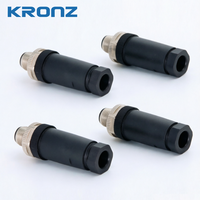 Connecteur circulaire mâle IP67 KRONZ M12 à 4 broches codées A - Prise plastique à fixation sur site avec borne à vis, droite ou à angle droit