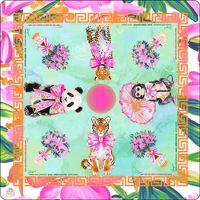 Tapis de table de mahjong moderne de luxe en néoprène à motifs floraux - Accessoire de jeu écologique, portable, pliable et durable