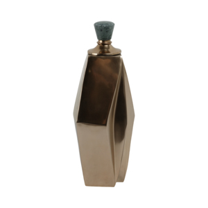 Vaso geometrico in metallo con tappo in pietra, decorazione moderna per soggiorno, camera da letto, ufficio, tavolo - Product Image 4