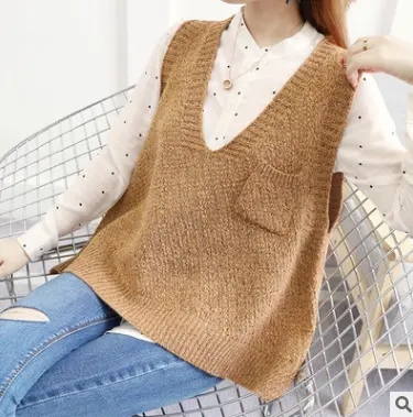 Nieuwste ontwerp vrouwen vest dames nieuwe mode vest Koreaanse gebreide vrouw trui