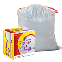 Sacs poubelles Kangle grand format 30 gallons avec cordon de serrage, épais, durables, en HDPE, jetables, 20 pièces, sacs poubelles résistants