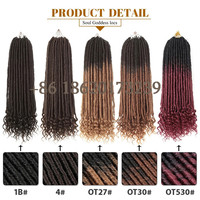Soul Goddess Tresses au crochet bon marché avec extrémités bouclées Extension de cheveux synthétiques naturels teints G(odess) Loci vente en gros