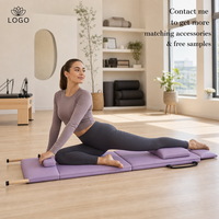 Tapis de Pilates pliable en cuir Joyfit OEM Color Pilates Mat Work, tapis de Pilates pliable basse en cuir