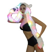 Sciarpe con Cappuccio Luminose Tascabili, Set Sciarpa e Cappello LED Lampeggiante Caldo e Luminoso per Costume di Halloween e Feste di Natale
