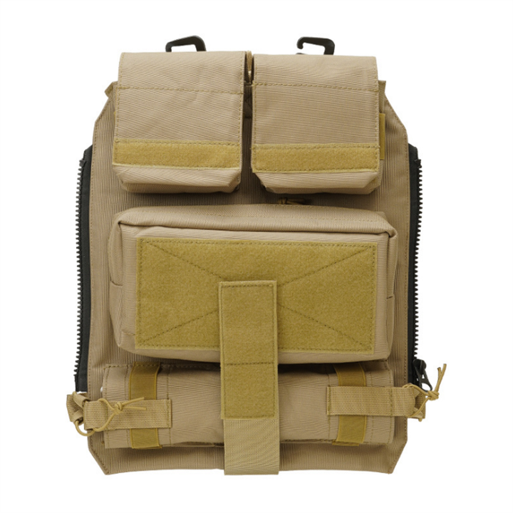 Adaptateur Fermeture éclair MOLLE Pour Gilet Tactique - Permet D'attacher Sacs à Eau, Kits Médicaux Zippés Aux Sangles MOLLE (Couleur Tan)