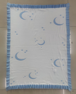 <span class=keywords><strong>Manta</strong></span> de Bebé Tejida Personalizada, <span class=keywords><strong>Manta</strong></span> Jacquard con Estampado de Luna y Estrellas, <span class=keywords><strong>Manta</strong></span> Envolvente con Volantes, Reversible, 100% Algodón, Cubre Cuna de Doble Cara - Product Image 3