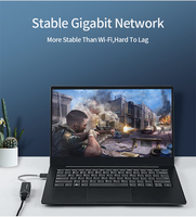 Adaptateur Ethernet Gigabit USB 3.0 vers RJ45 CableCreation 1000 Mbps, blindage tressé, connecteur plaqué or pour ordinateur portable, ultrabook, PC