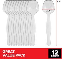 Lot de 12 couverts jetables en plastique transparent, style classique, fabriqués en Chine, pour la restauration, les mariages, les fêtes, les buffets et les réceptions.