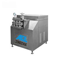 Ace 500LPH / 1000LPH / 2000LPH / 3000LPH 25 Mpa yüksek basınçlı homojenleştirici için meyve suyu/süt/dondurma karışımı