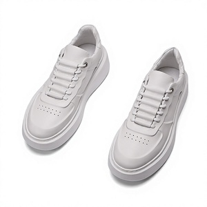 Baskets blanches épaisses pour hommes, à lacets, plateforme, chaussures décontractées, antidérapantes, bout rond, streetwear - Product Image 4